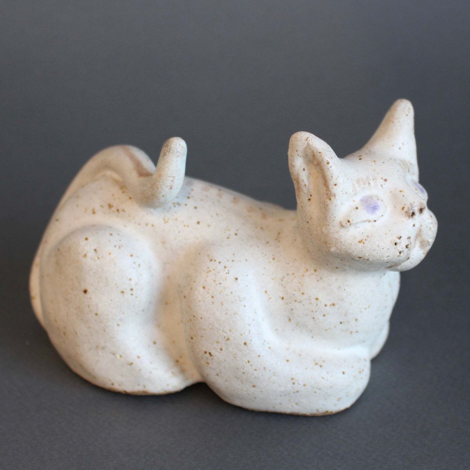Vintage Italian Ceramic Loafing Cat By Bruno Gambone (Circa 1980s) photo furniture