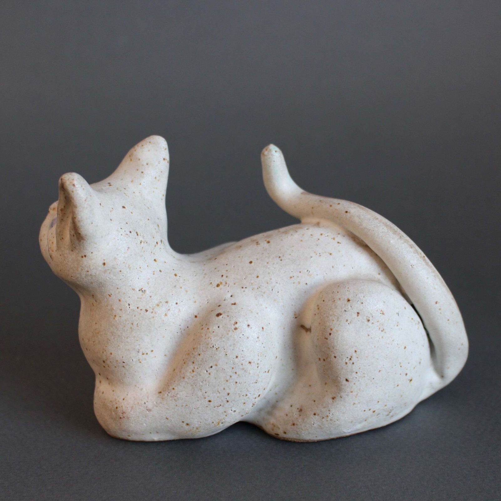 Vintage Italian Ceramic Loafing Cat By Bruno Gambone (Circa 1980s) photo Art