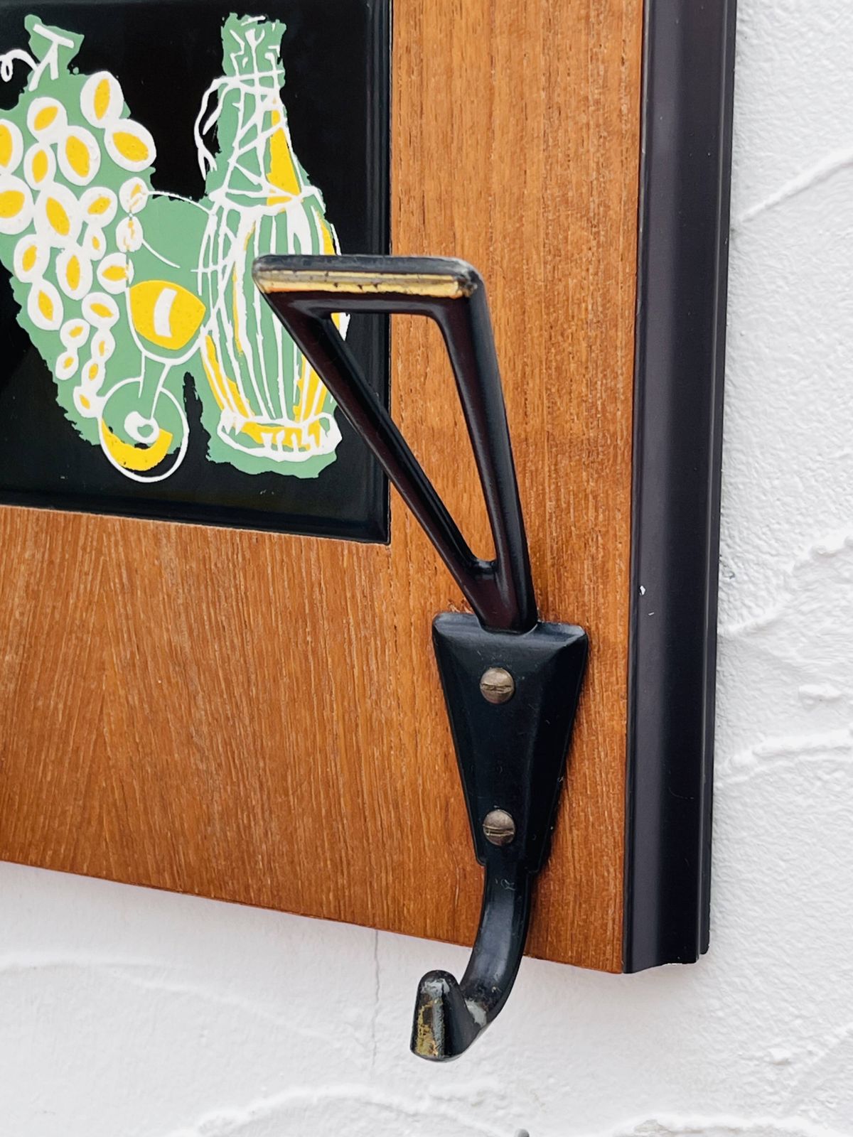 Vintage Wooden Wall Coat Rack Mirror From The 1960s. photo vinterior