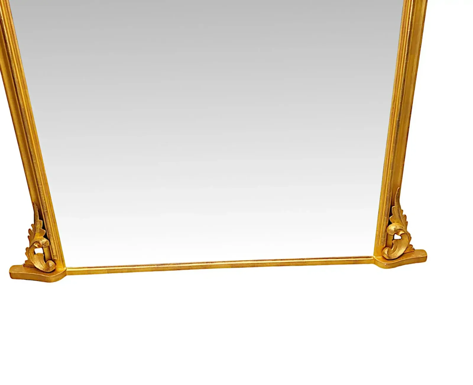 A Very Fine 19th Century Simple Giltwood Ovemantel Mirror photo Home Decor