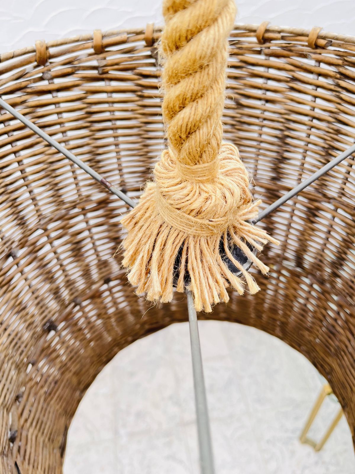 Wicker Hanging Planter, Modernist photo buy