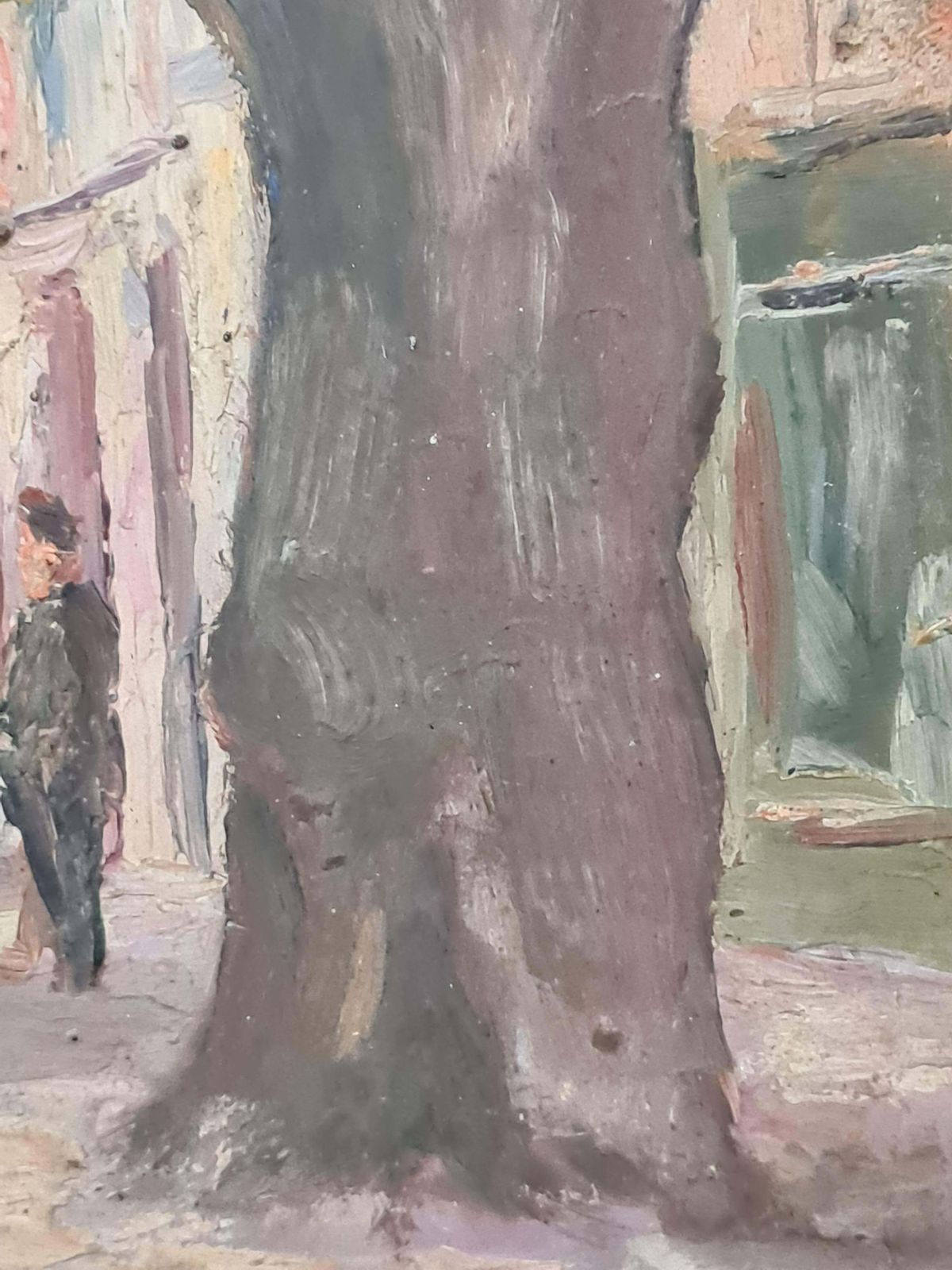 Louis Audibert A Pair Of French Impressionist, Oil On Board, Street Views Of Nice Southern France, 1918 photo vintage