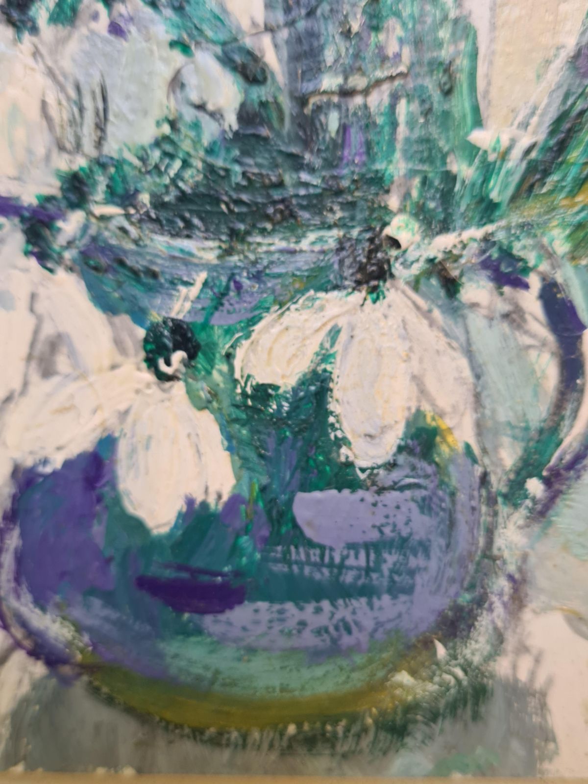 Snowdrops Still Life Painting, Oil On Board, Framed, 28.5x33 Cm photo buy