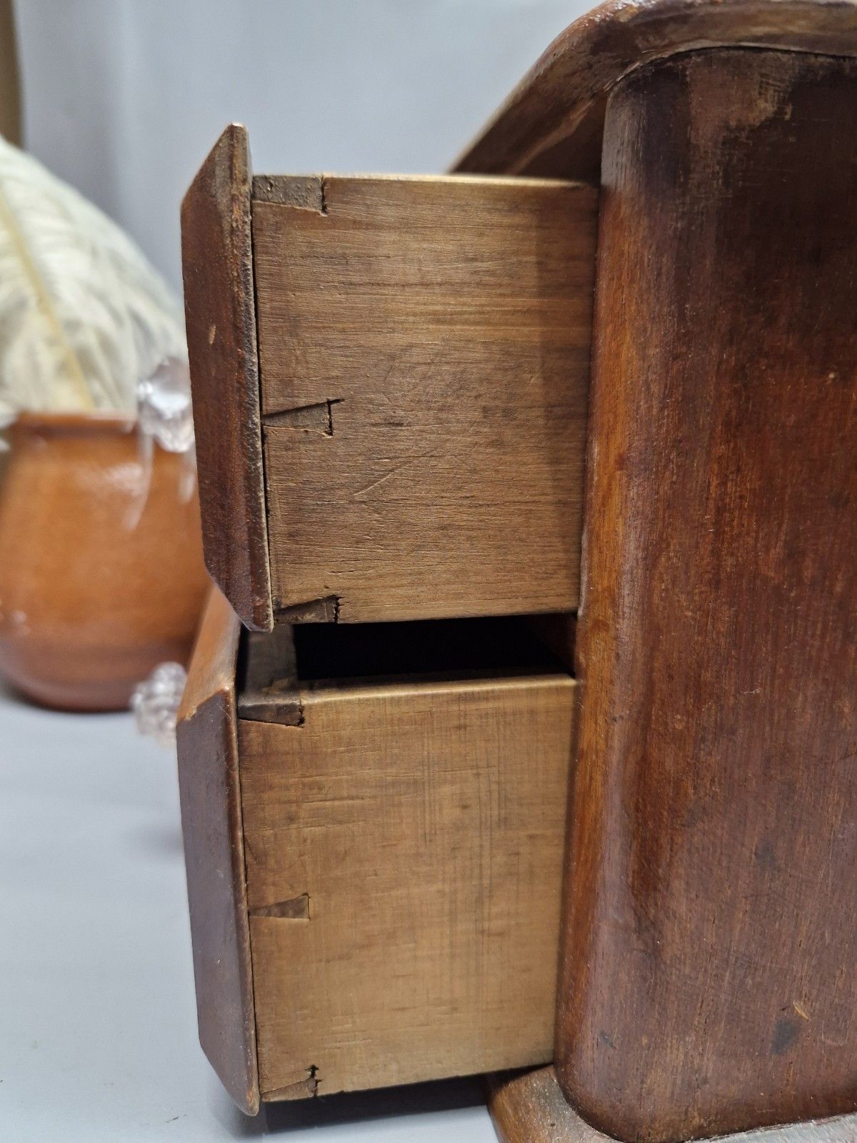 photo buy Antique Victorian Pair Of Apprentice Drawers Glass Knobs Collectors Table Top
