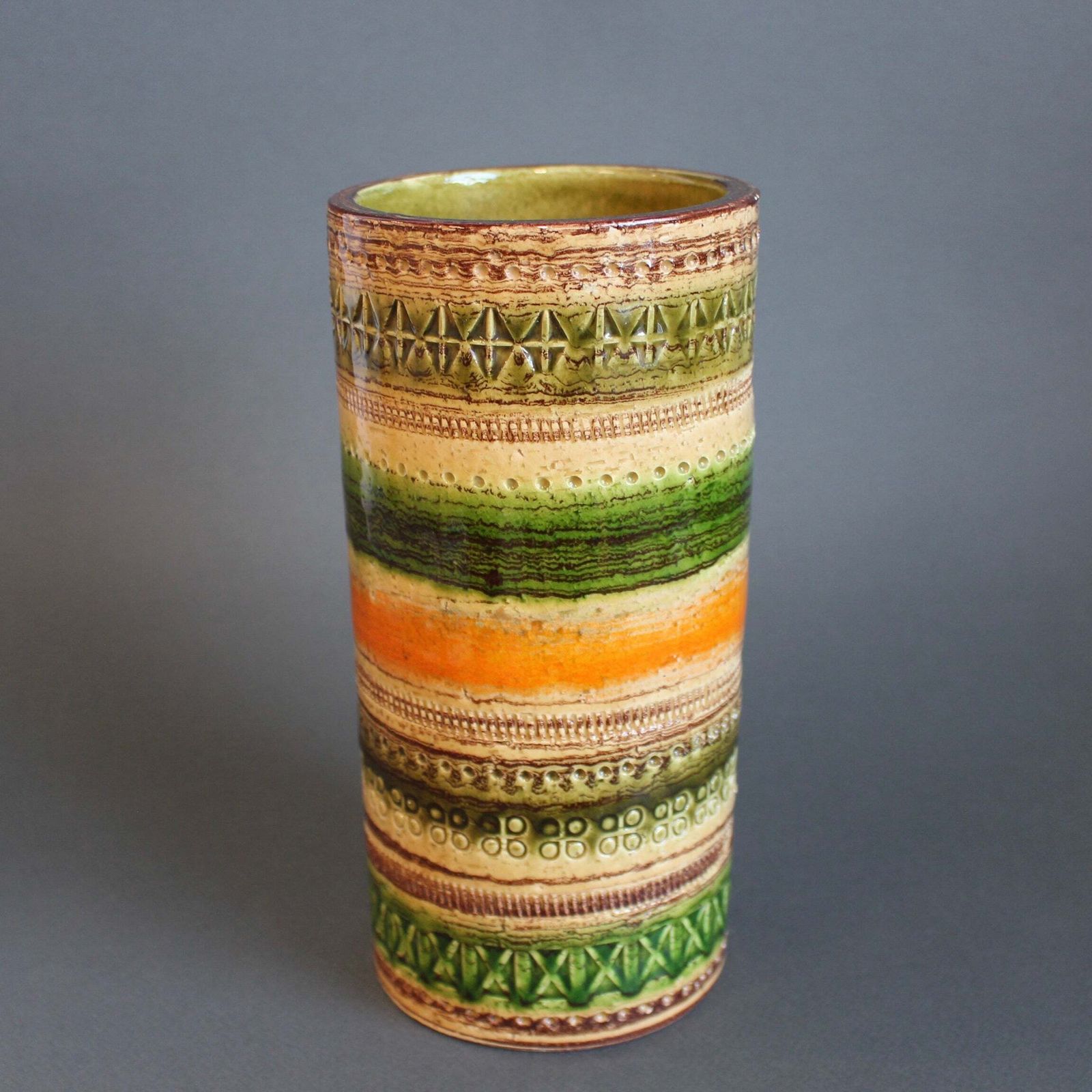 Mid Century Italian 'Sahara' Ceramic Vase By Aldo Londi For Bitossi (Circa 1960s) photo furniture