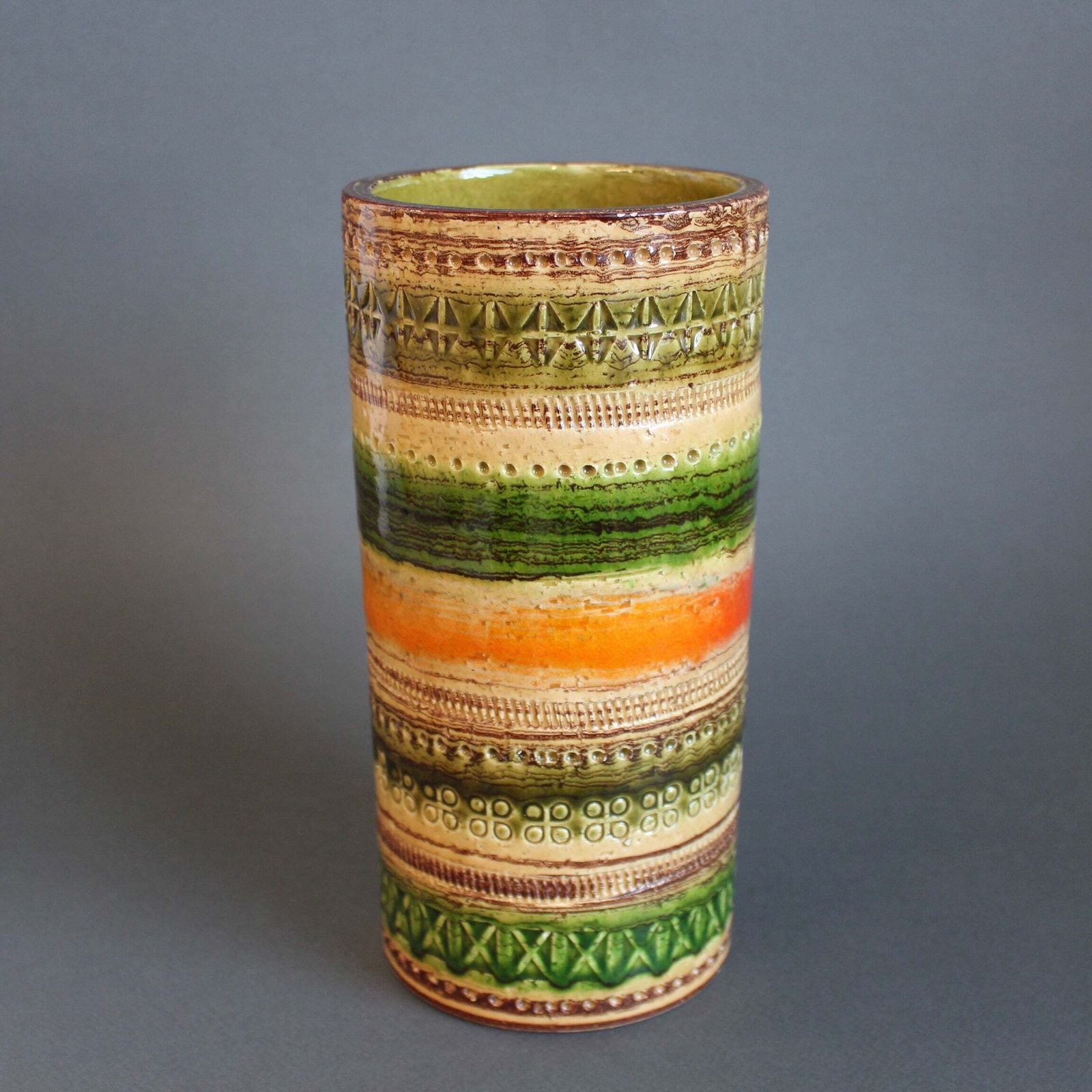 Mid Century Italian 'Sahara' Ceramic Vase By Aldo Londi For Bitossi (Circa 1960s) photo for sale