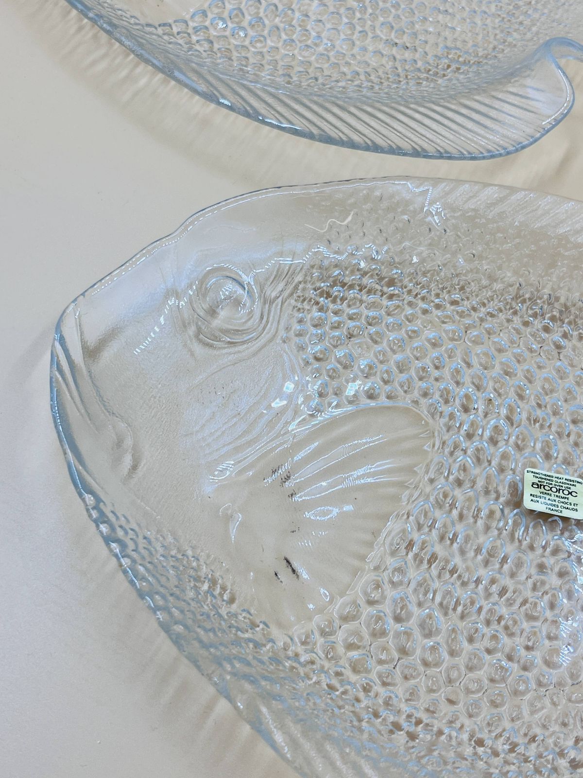Arcoroc Glass Fish Service – 1 Dish + 6 Plates photo vinterior