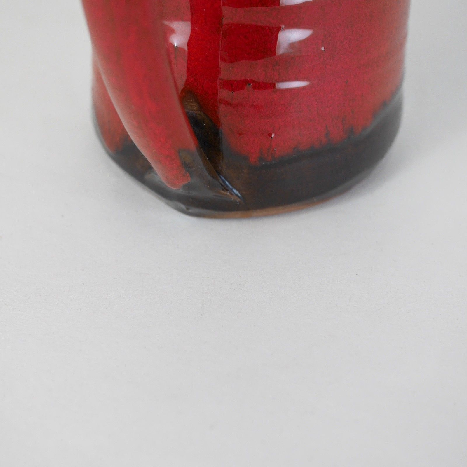 65.0 Vintage Mid Century Red Studio Pottery Vase Jug Cornwall #103130 photo