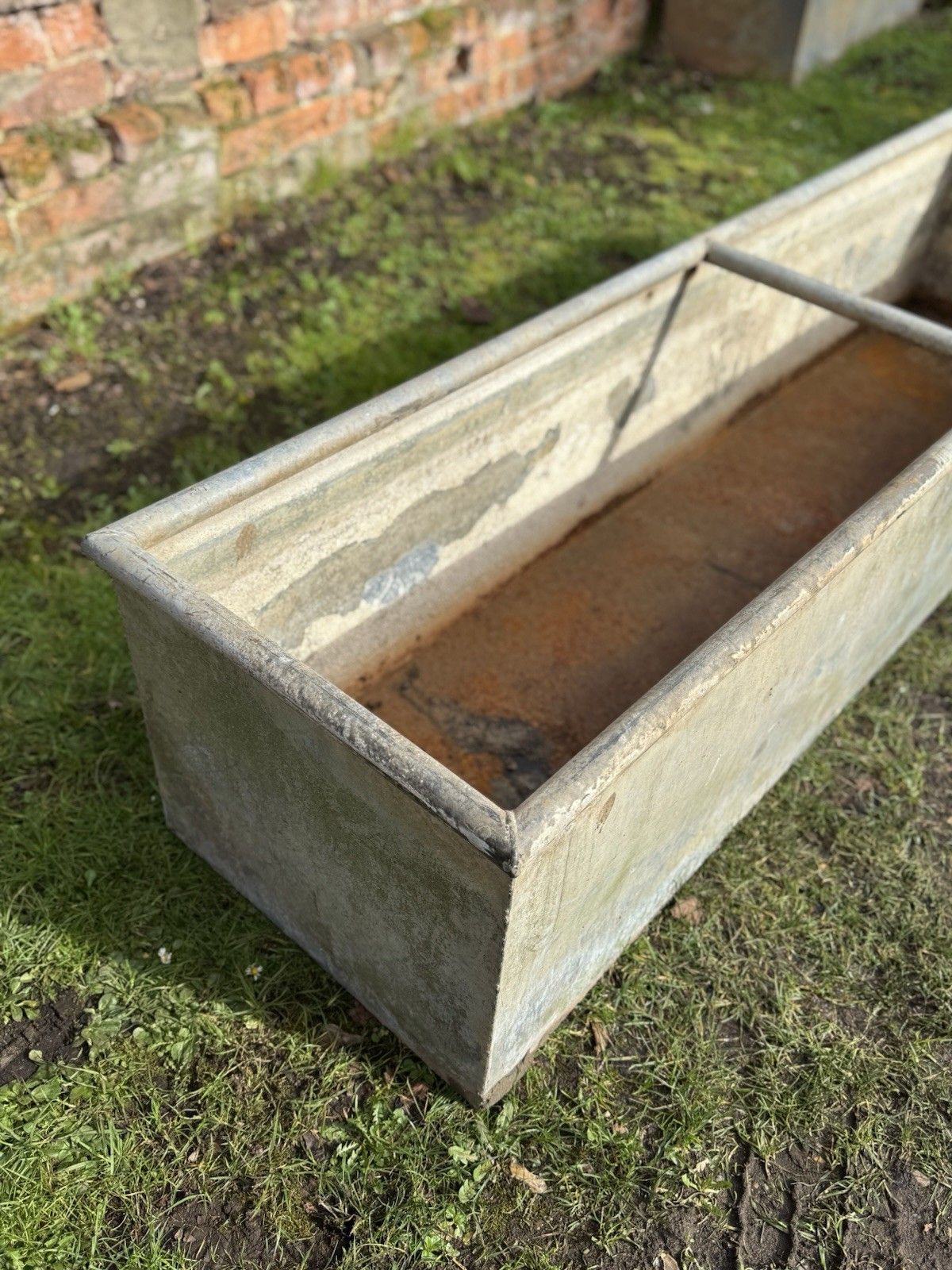 Reclaimed Galvanised Trough Large Planter /  Raised Flower Bed Plant Tree Pot W1 photo 595.0