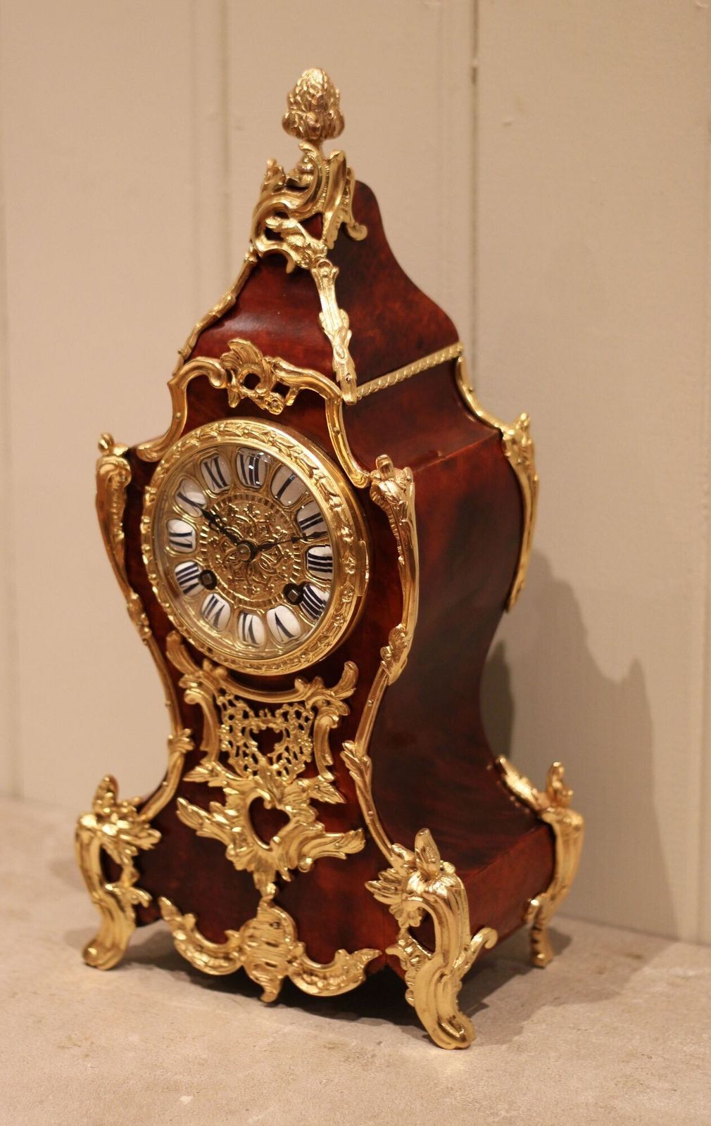 Tortoiseshell Waisted Mantel Clock photo for sale