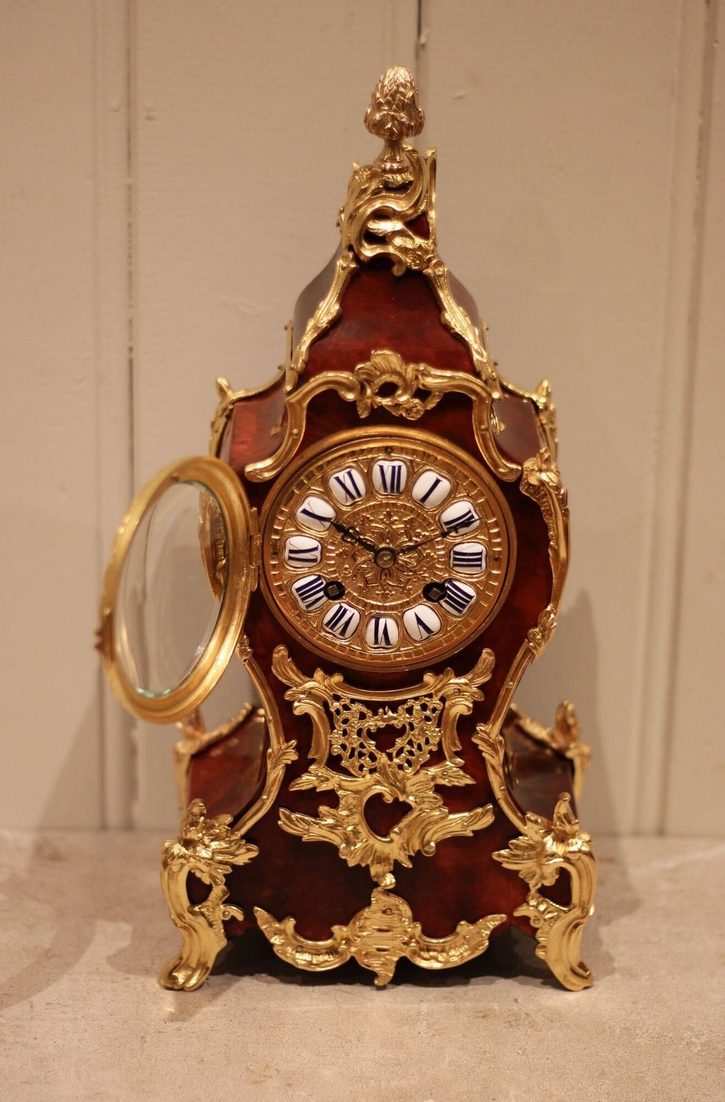 Tortoiseshell Waisted Mantel Clock photo Home Decor