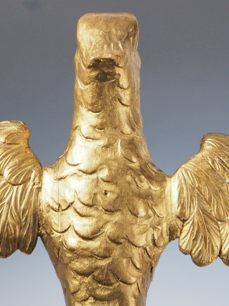 photo for sale Antique Gilt Carved Eagle Lectern – Ornate Gothic Church Stand C.19th Century