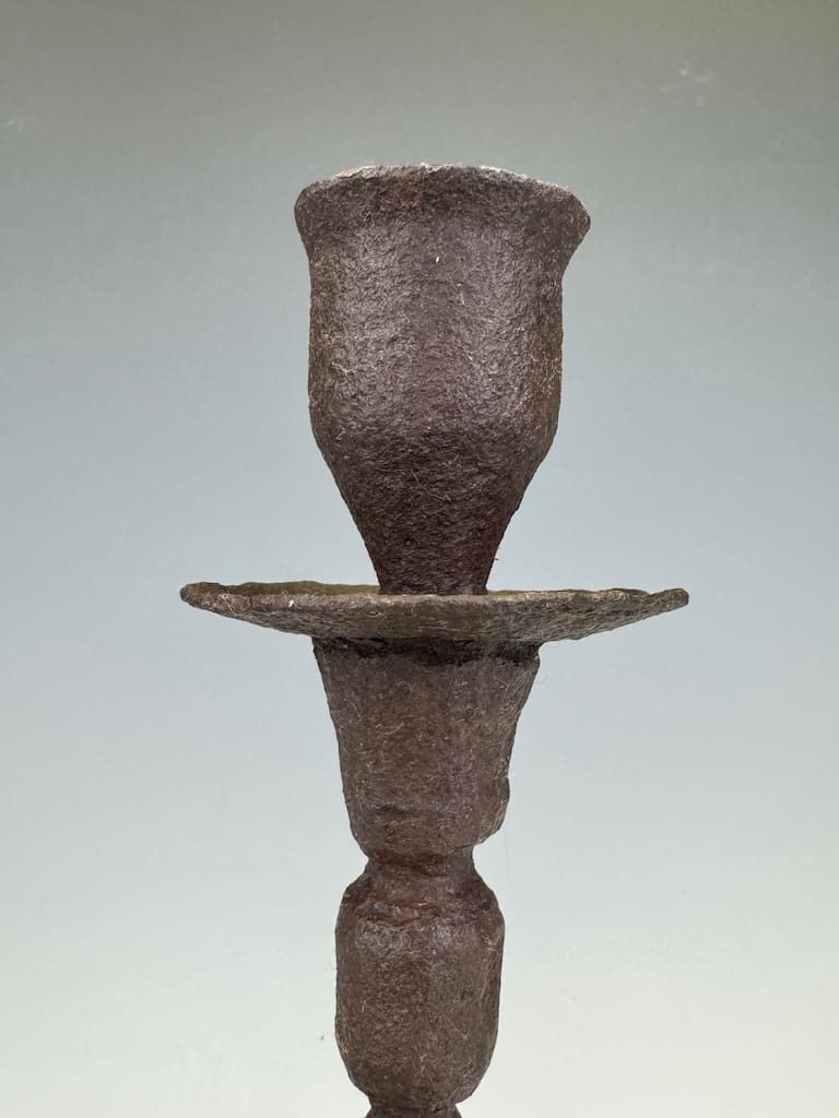 18th Century Flemish Hand Forged Iron Candle Holders – Antique Pair photo furniture