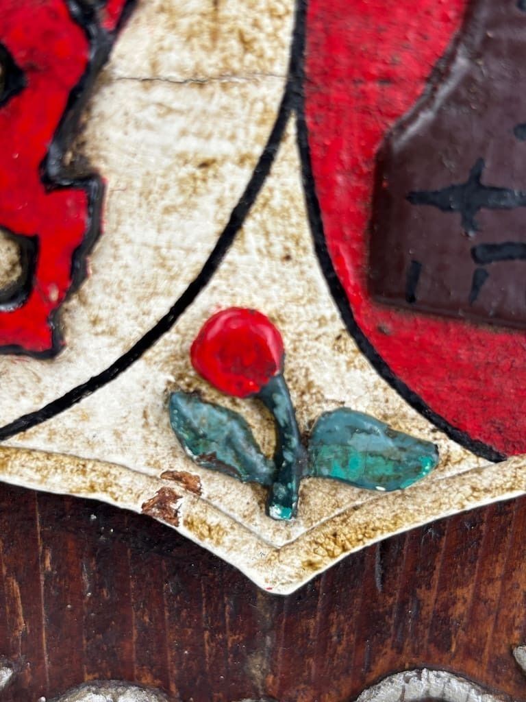 King Charles Spanish Toledo Coat Of Arms – Hand Carved Double Headed Eagle Heraldic Shield photo Home Decor