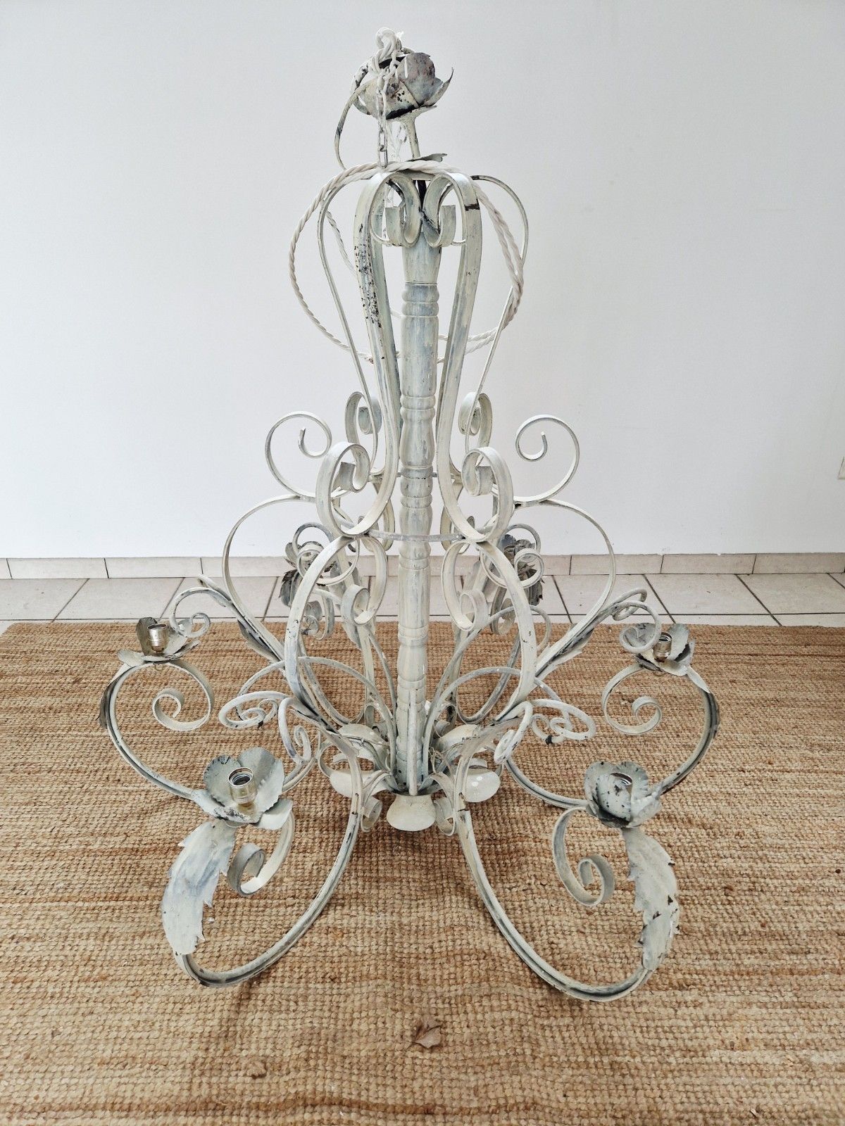 photo vinterior Pair Of Large Antique French Chandelier Lights 1.5m