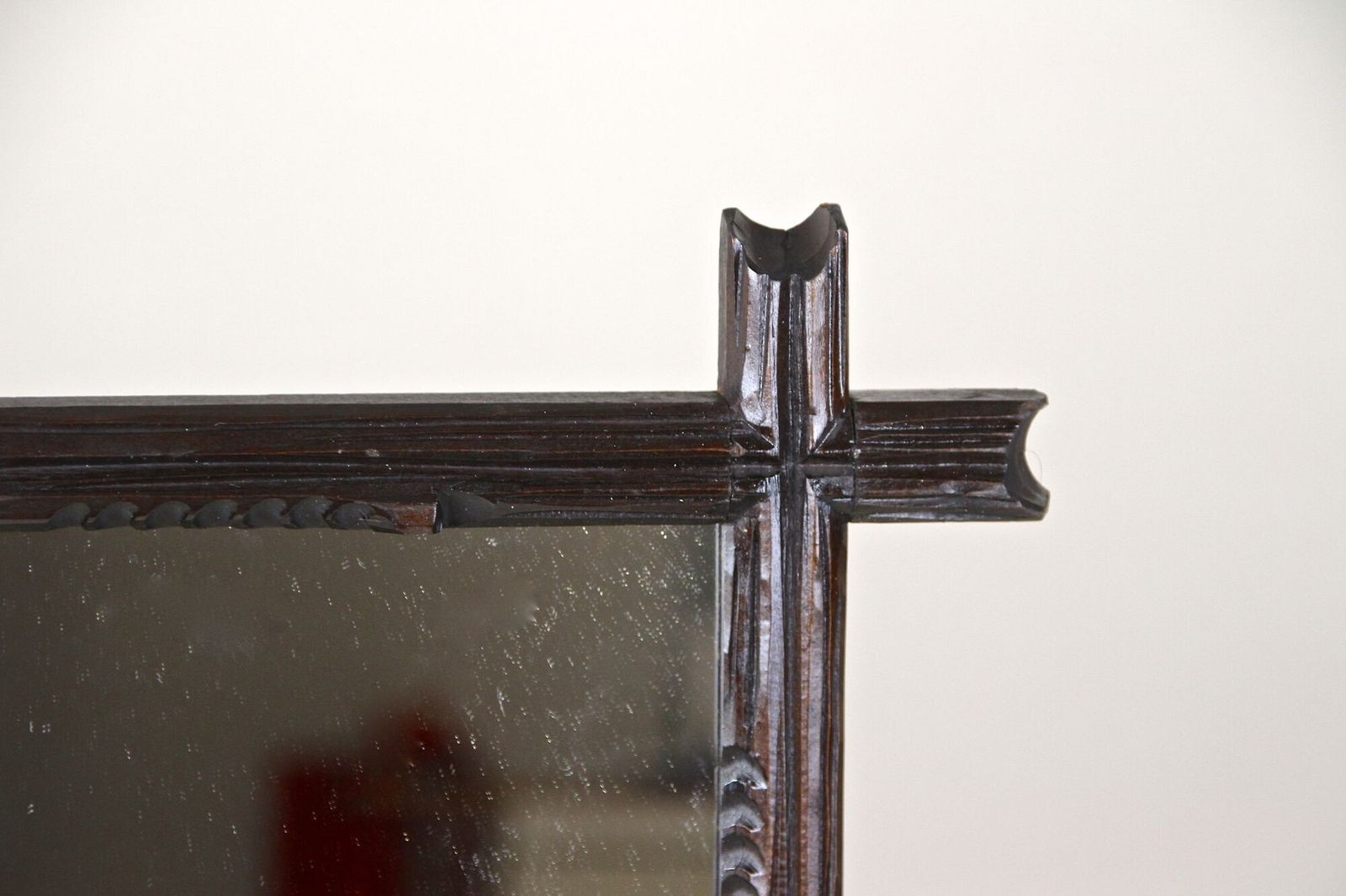 19th Century Rsutic Black Forest Mirror Basswood Hand Carved, At Circa 1890 photo 840.0