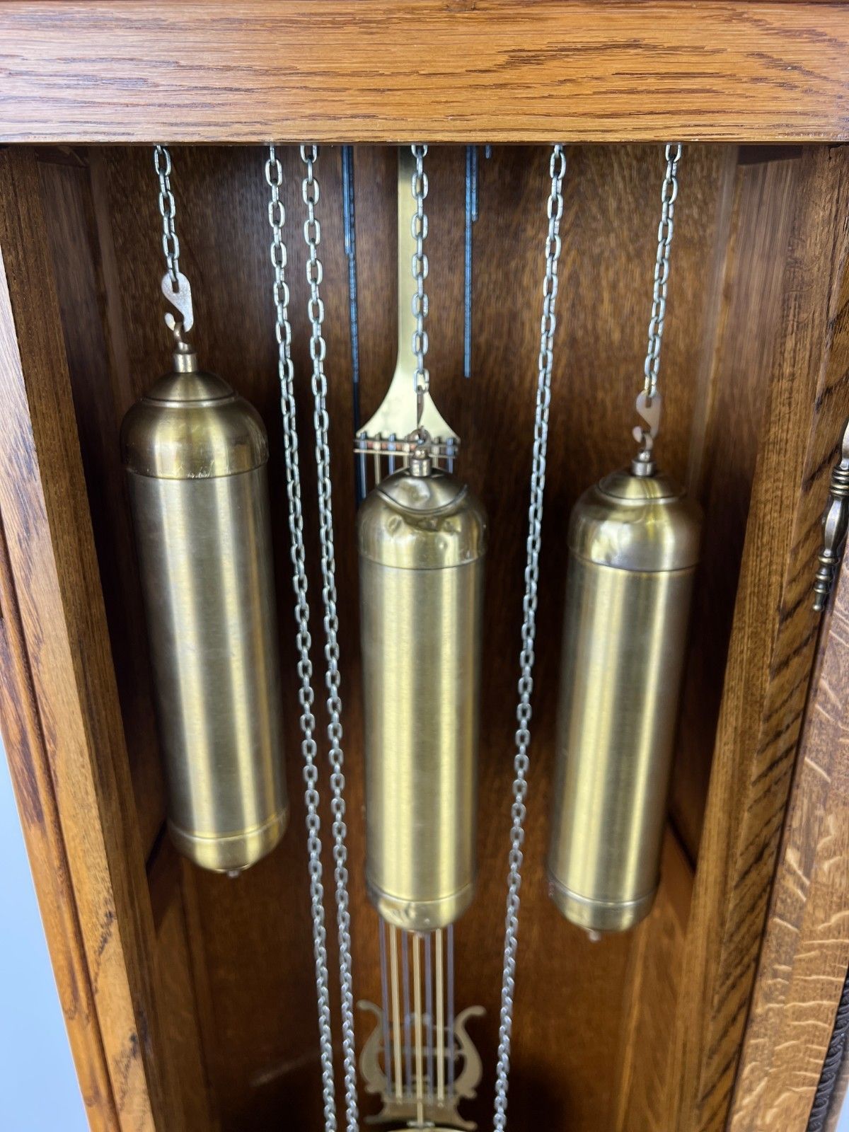 photo furniture Grandfather Clock Vintage French Louis Oak Carved  Decorative Clock Lot 4882