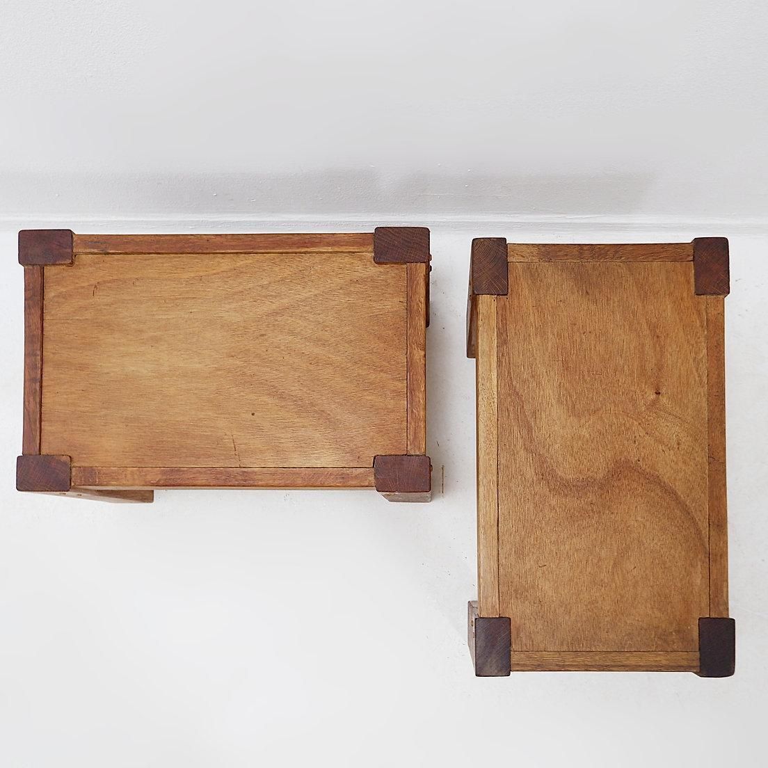 Pair Of Rustic Wabi Sabi Side Tables, Wooden, Brutalist Style, 1960 photo 477.0