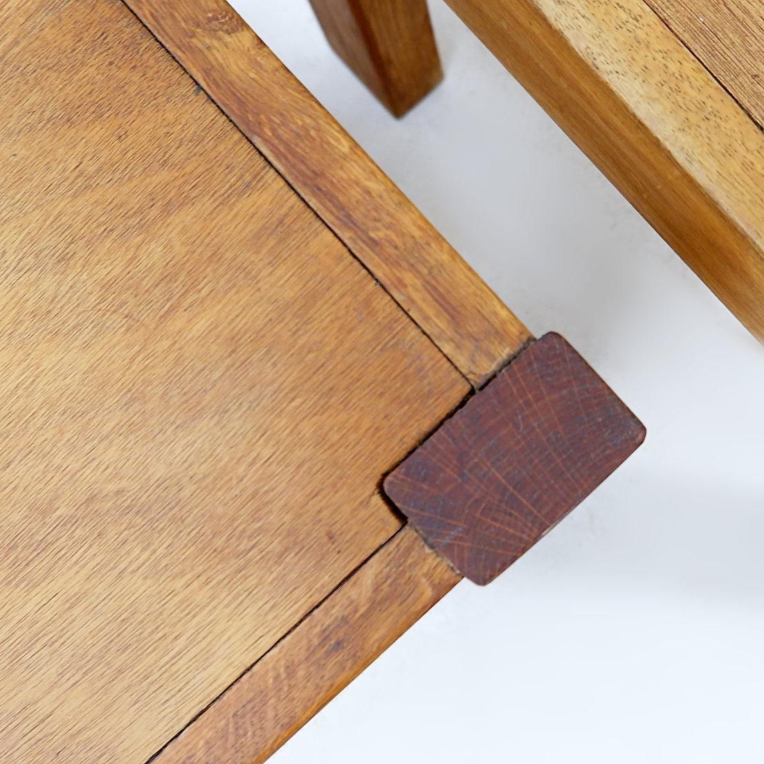 Pair Of Rustic Wabi Sabi Side Tables, Wooden, Brutalist Style, 1960 photo vinterior