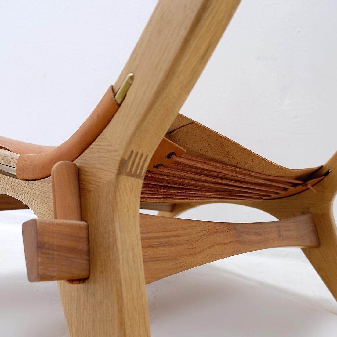 photo vintage Vintage Scandinavian Style Lounge Chair In Wood And Leather