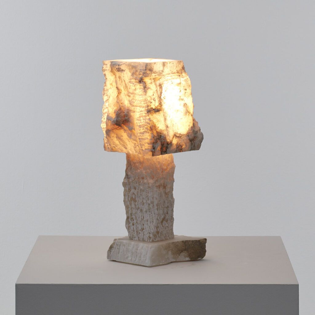 Rough Hewn Alabaster Lamp Catalonia Late 20th Century photo 1350.0