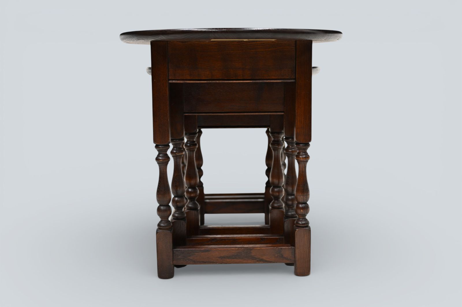 167.0 Old Charm Oval Nest Of Tables In Tudor Brown Model 1990 Good Free Uk Delivery photo