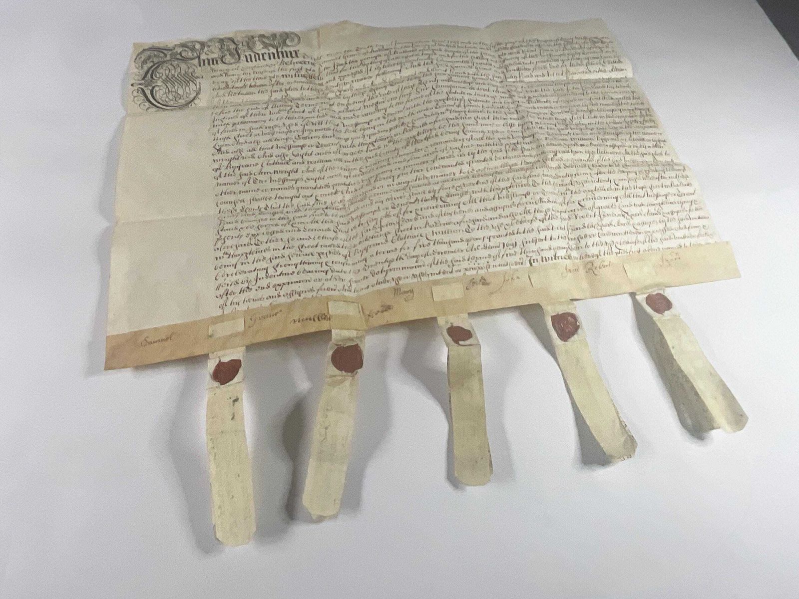 Rare 1693 Vellum Document With Four Seals. William & Mary Property Indenture. photo buy