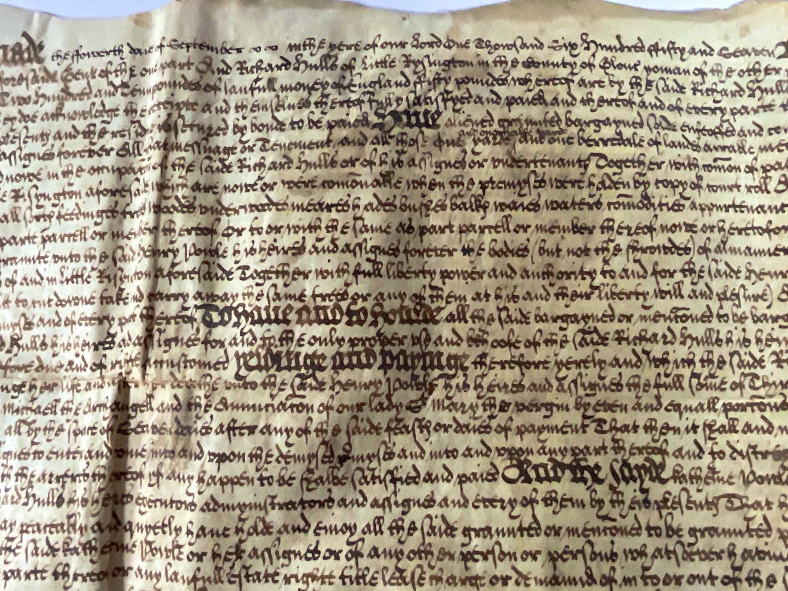 photo for sale Rare Vellum Manuscript   1657 Cromwellian Indenture – Hand Inscribed Vellum