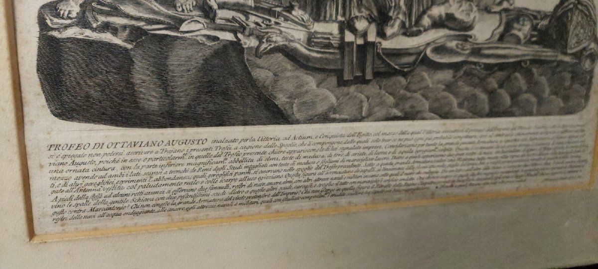 Large Engraving Giovanni Battista Piranesi. Octave Auguste Trophies. 1753 photo buy
