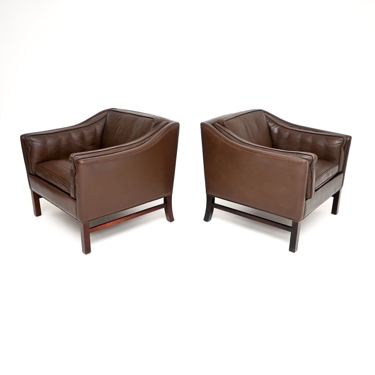 Pair Of Danish Vintage Leather Armchairs With Stool By Georg Thams For Grant Mobelfabrik photo 2535.0