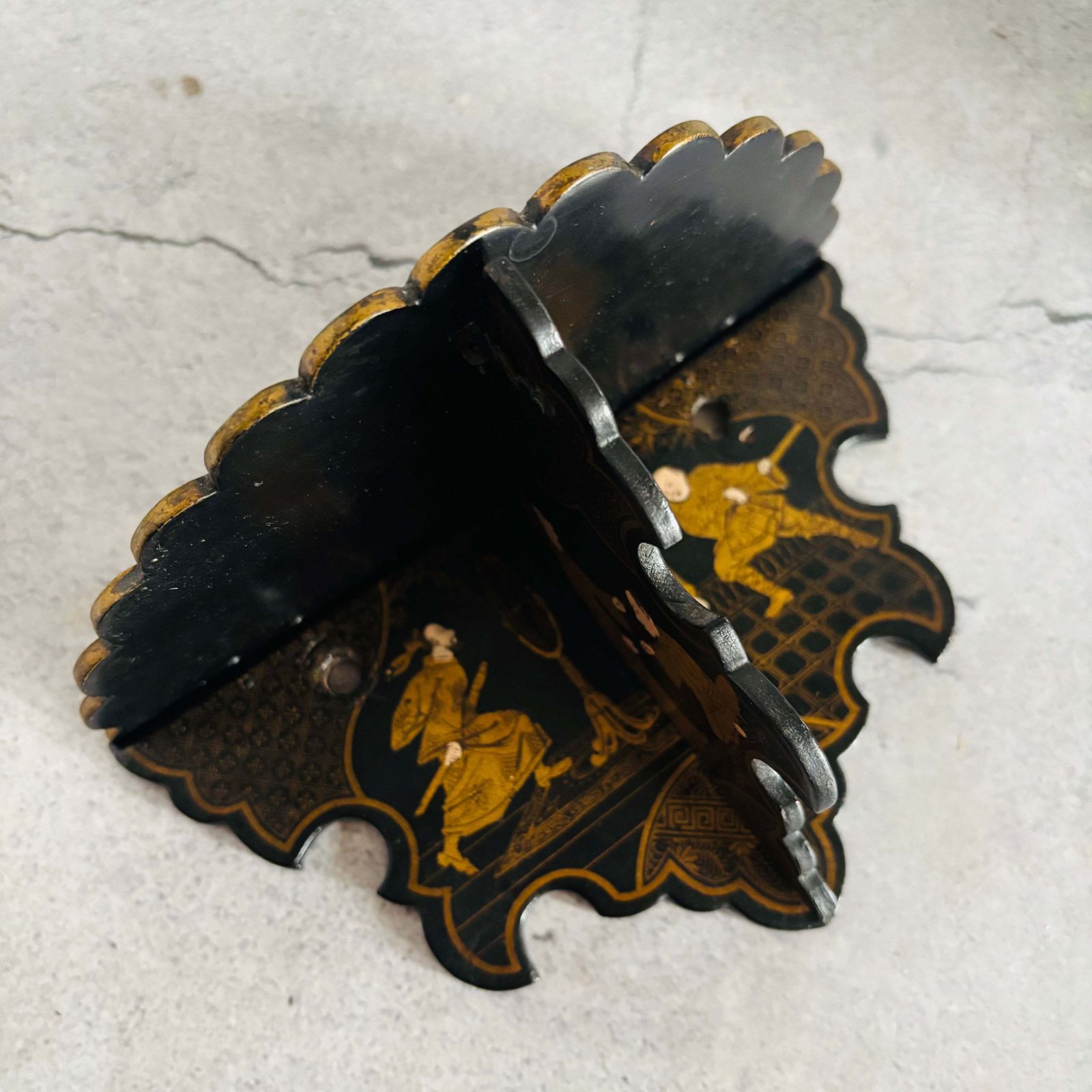 Antique Chinoiserie Japanese Lacquer Wall Shelves photo furniture