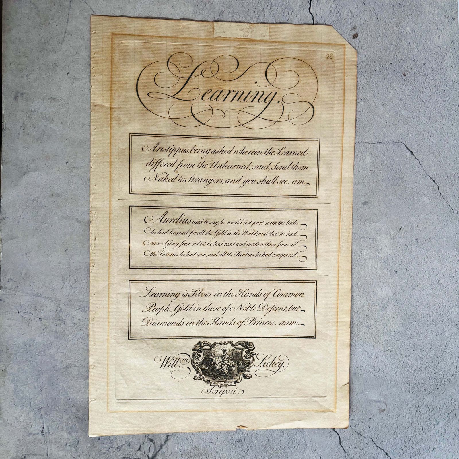Rare Antique Engraving By George Bickham