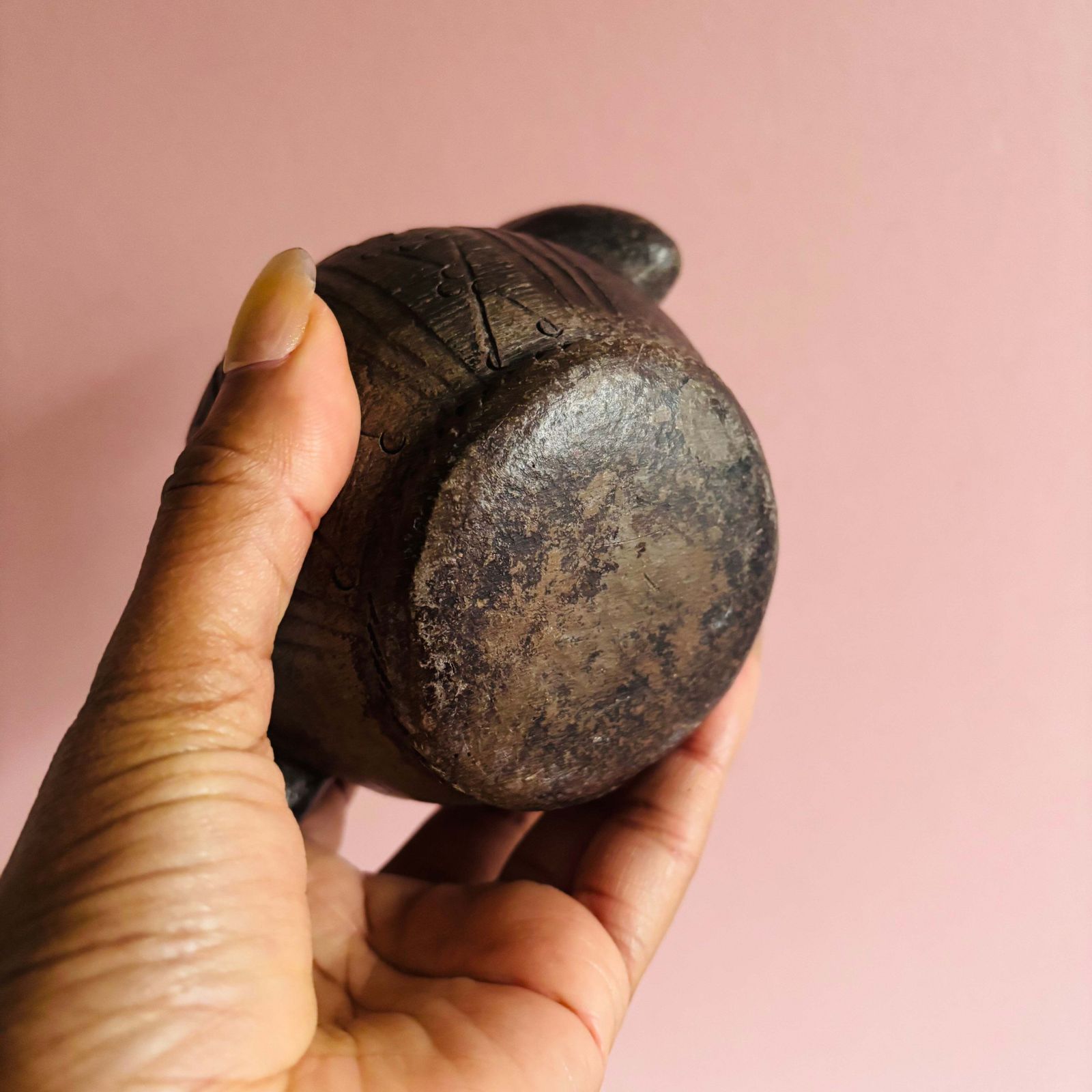 photo buy Rare African Carved Clay Inkwell Pot
