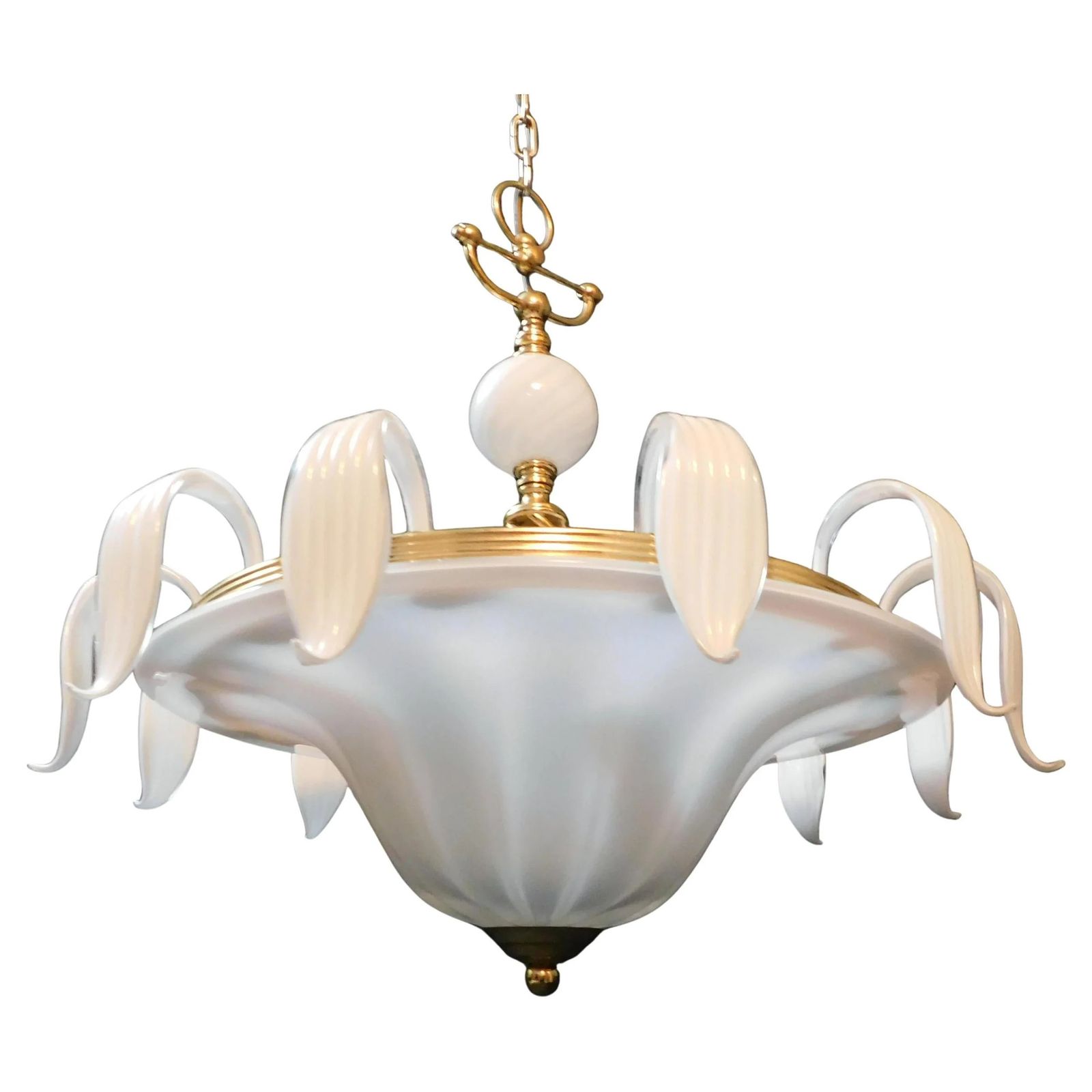 Milky White Murano Chandelier, 1960s
