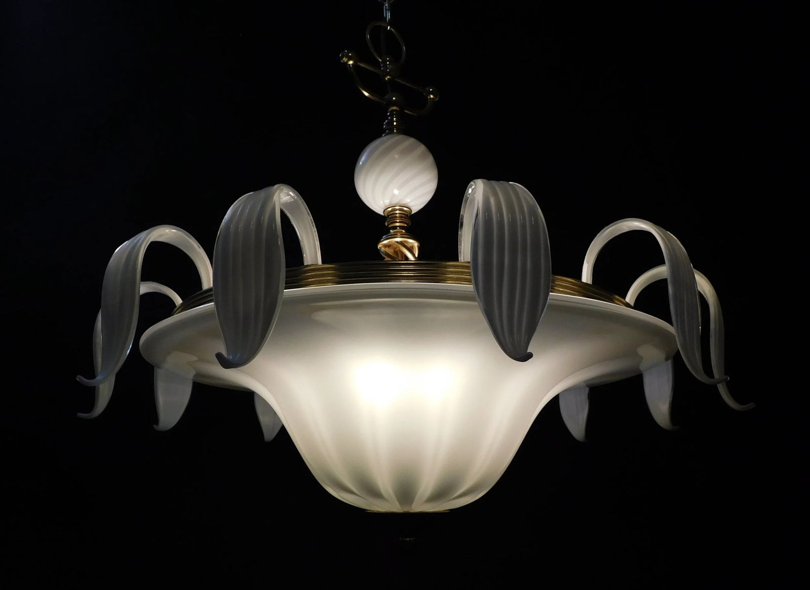 Milky White Murano Chandelier, 1960s photo furniture
