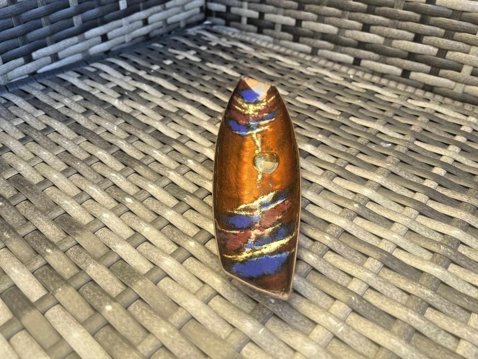 60's Modernist Laurana Italy Franco Bastianelli Enamel 70's Pin Dish Pen Tray photo vinterior