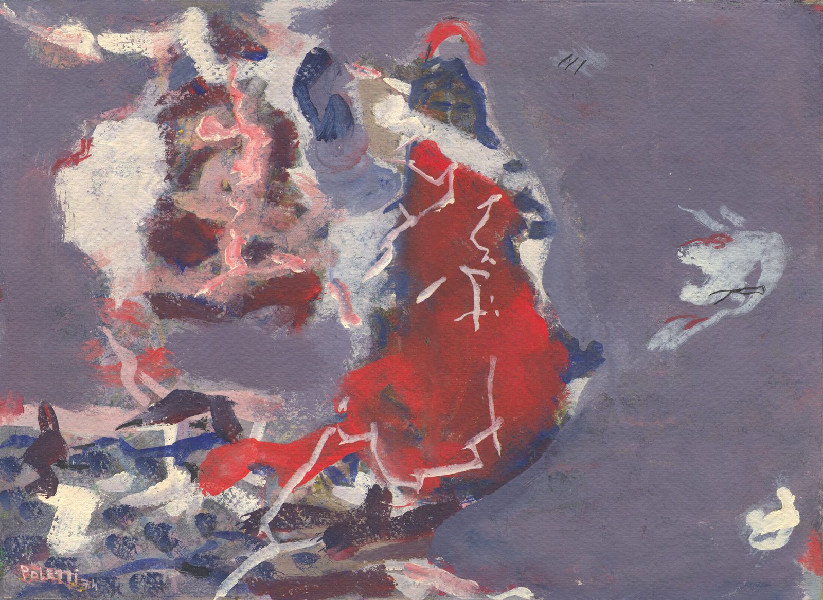 Fine Italian Expressionist Painting By Pietro Poletti, 1974 photo furniture