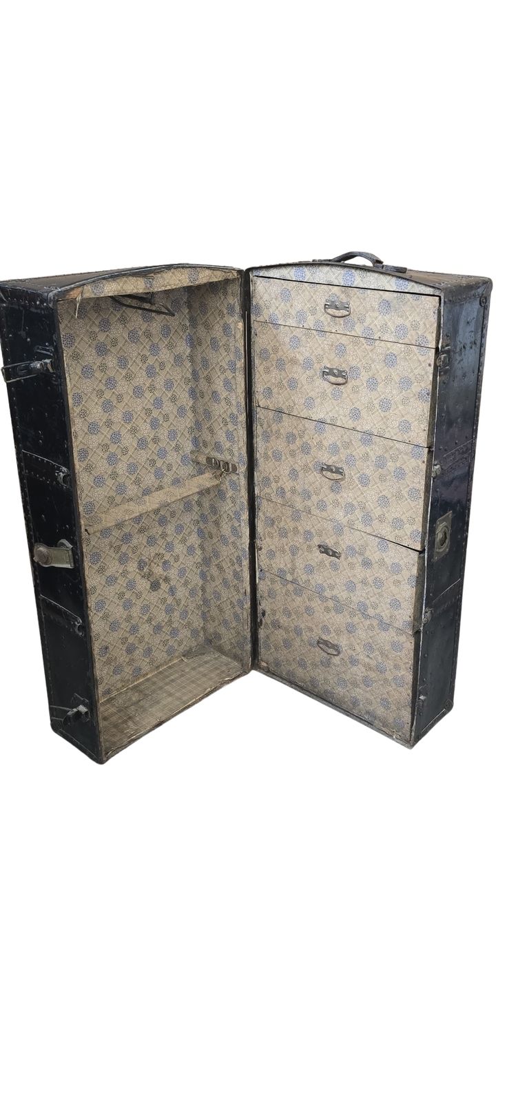 Furniture Raro Baule Armadio "Steamer Trunk" D'epoca photo