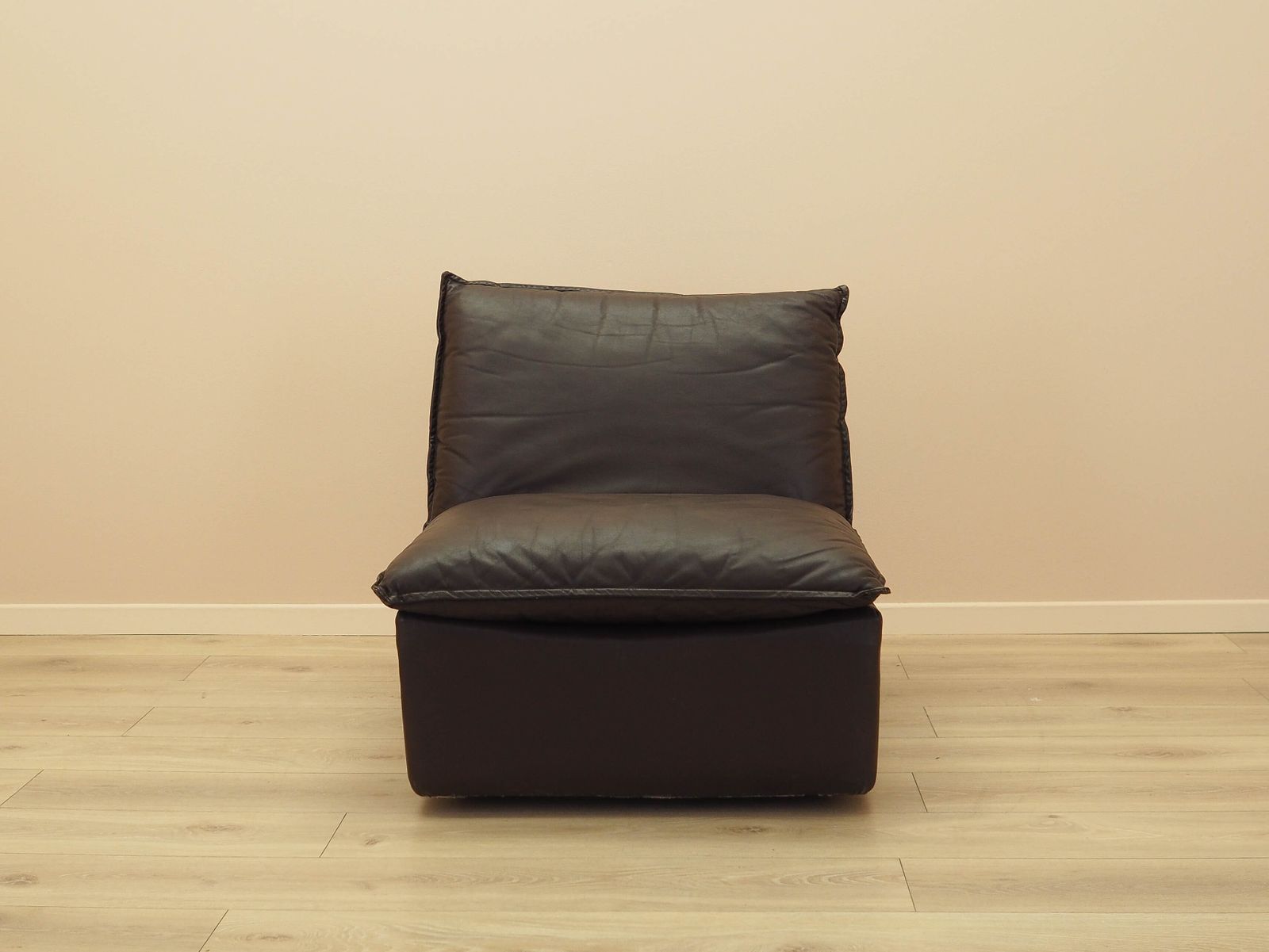 Brown Leather Armchair, Italian Design, 1960s, Production: Italy photo for sale