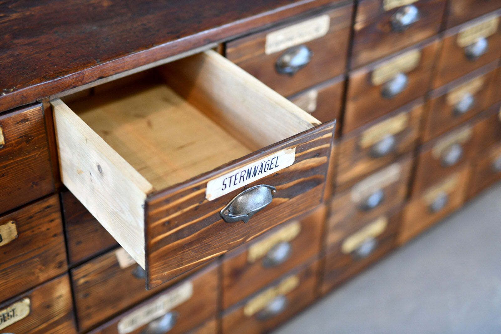 Furniture Art Nouveau Ironmongers Shop Counter Drawers Circa 1910s photo