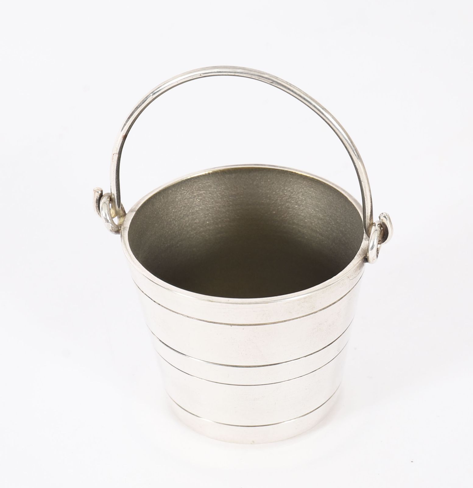 Antique Silver Plated Three Frosted Crystal Barrel Dispensers & Tot Pails 19thc photo buy