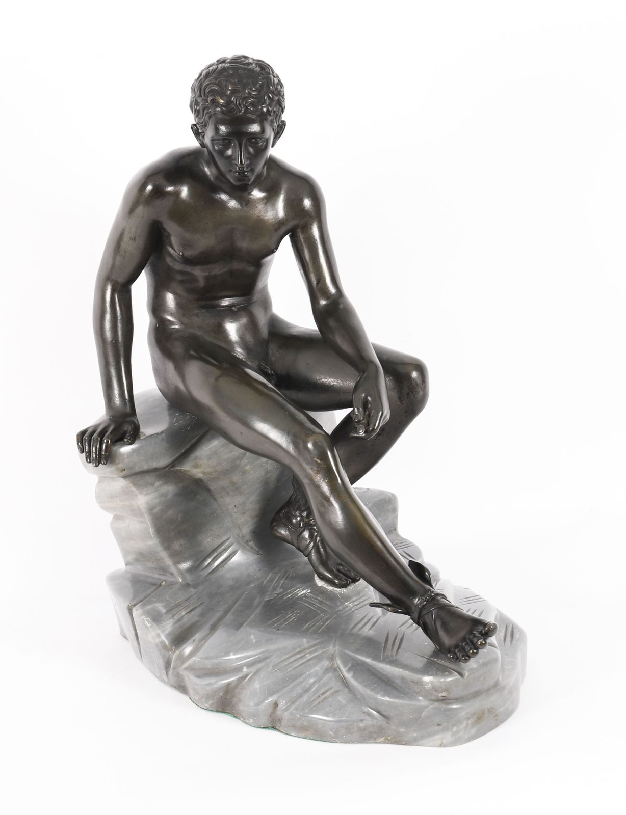 Antique Monumental Italian Grand Tour Bronze Sculpture Mercury Hermes 19thc photo furniture