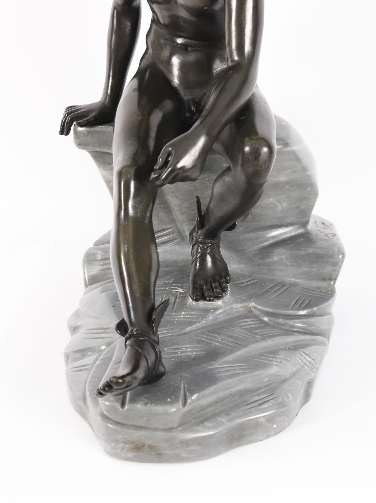 photo for sale Antique Monumental Italian Grand Tour Bronze Sculpture Mercury Hermes 19thc