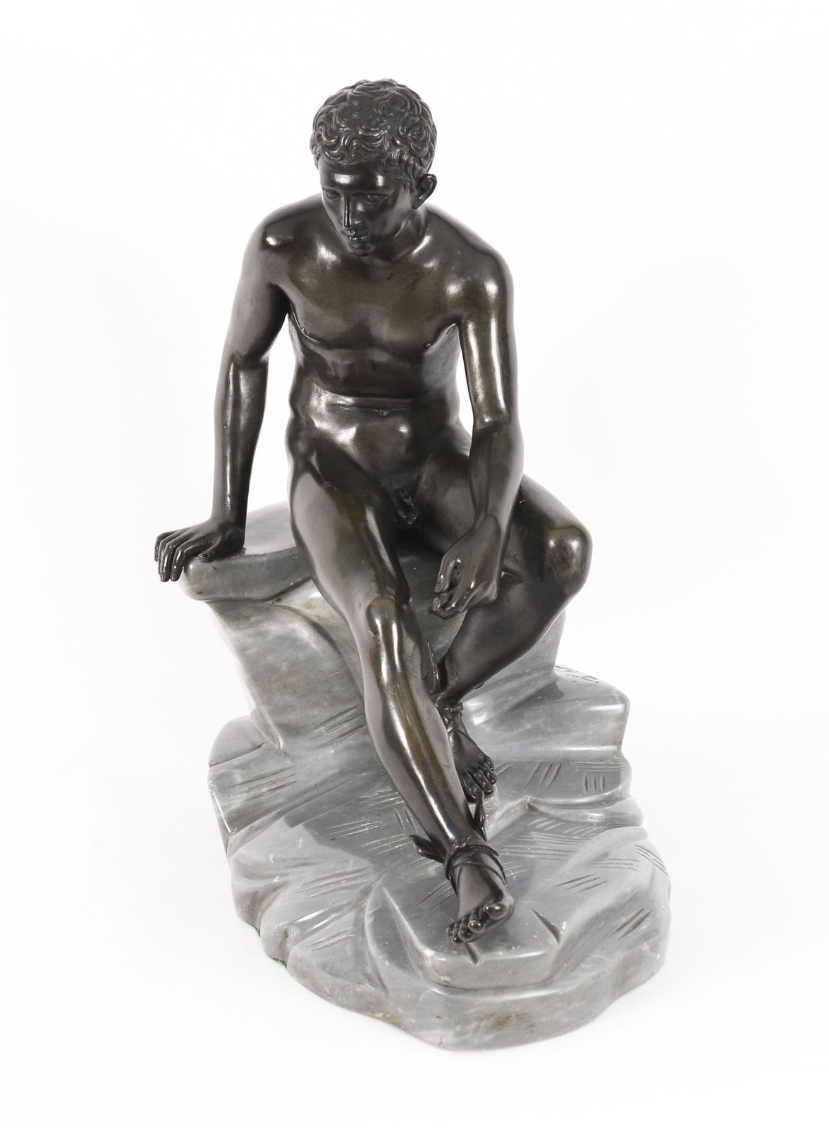 2950.0 Antique Monumental Italian Grand Tour Bronze Sculpture Mercury Hermes 19thc photo