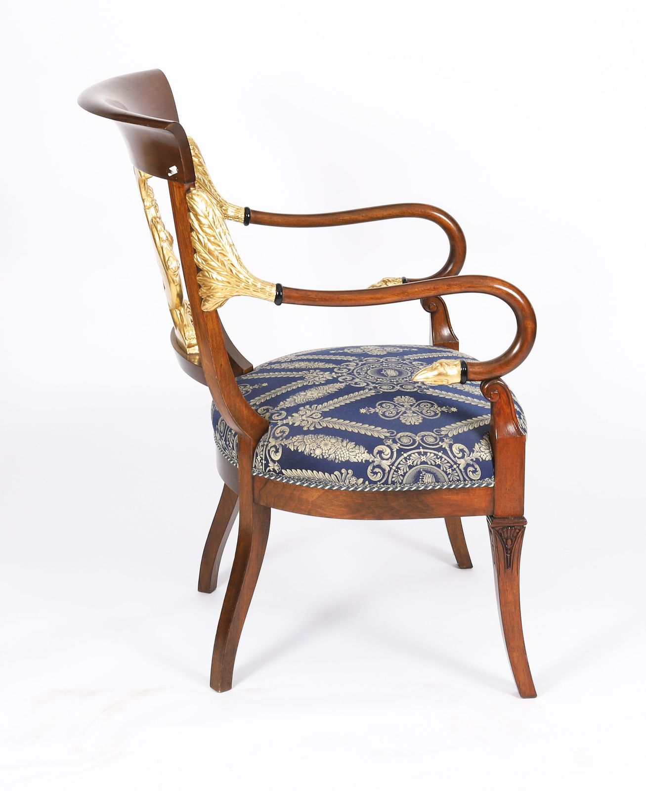 Exceptional Pair Italian Neoclassical Giltwood Armchairs Circa 1900 photo 4500.0