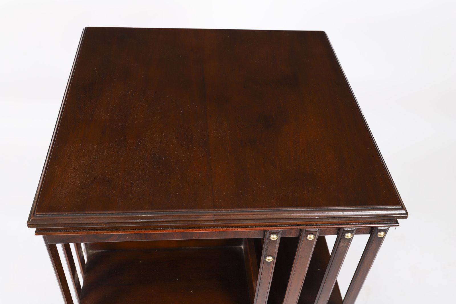 Antique English Mahogany Revolving Bookcase By Maple & Co Circa 1890 photo for sale