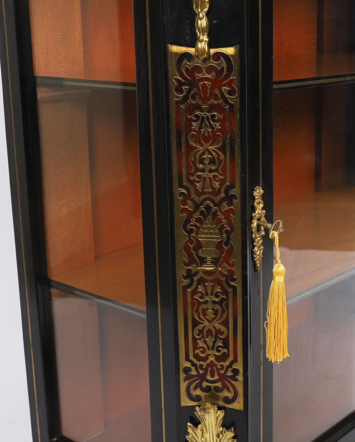 Antique French Napoleon III Ebonized Boulle Pier Cabinet C.1860 19th C photo vintage