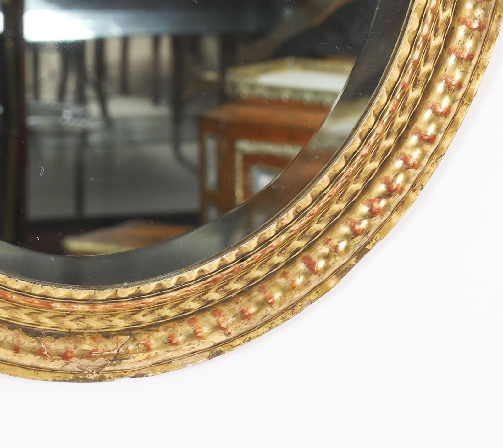 photo furniture Pair French Rococo Oval Giltwood Mirrors 19th Century  58x49cm
