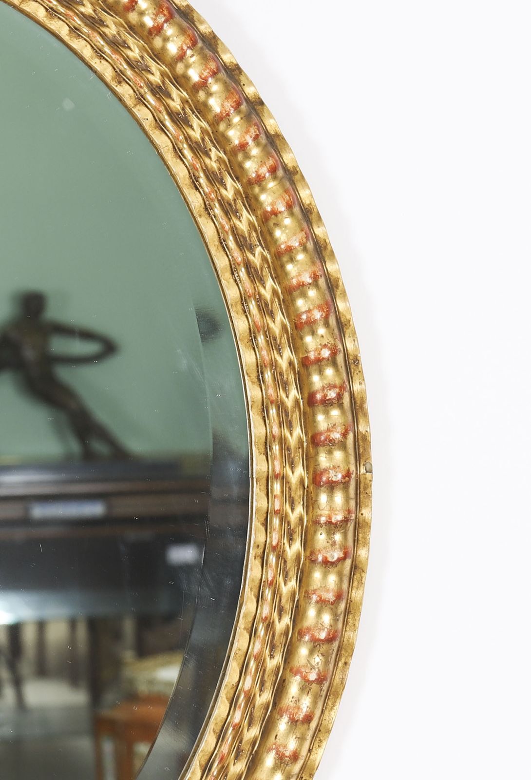 Home Decor Pair French Rococo Oval Giltwood Mirrors 19th Century  58x49cm photo