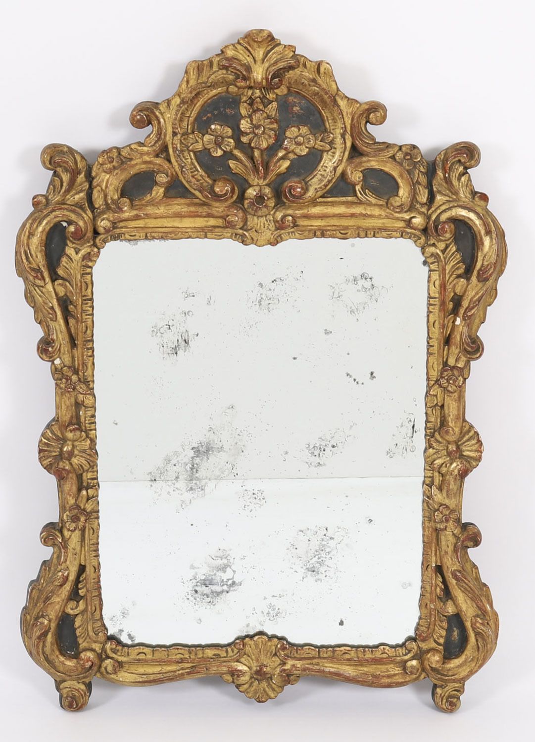 French Giltwood Overmantel Rococo Mirror 18th Century  92x64cm